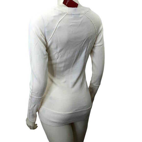 GUESS SCOOP NECK CREAM‎ SWEATER SM  NWT - Picture 5 of 6